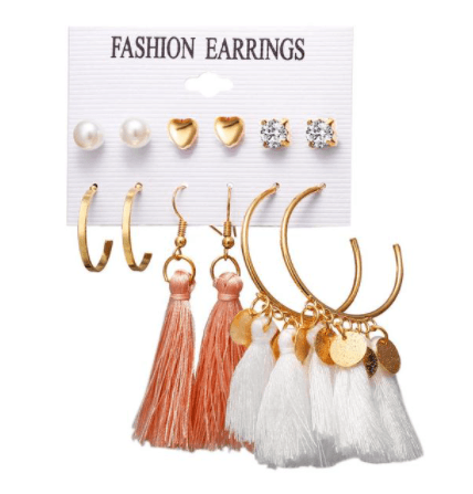 6 pairs tassel earrings set