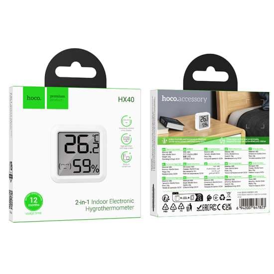 Hoco HX40 Indoor Electronic Hygrothermometer